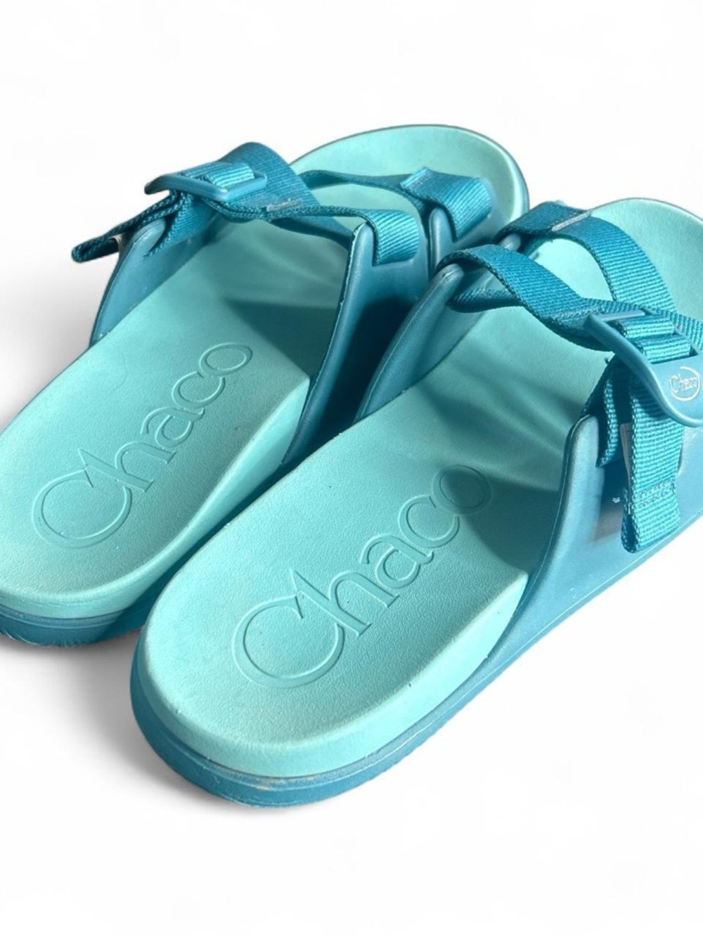 Chaco Women's Chillos Slide in Ocean Blue ultra-lightweight recovery sandals - Picture 3 of 5